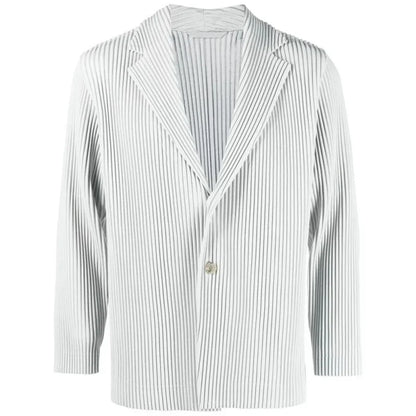Men's Miyake Pleated Style Blazer Jacket Japanese Casual Stretch Slim Fit Business Office Fashion Luxury Wrinkle Resistant Coat