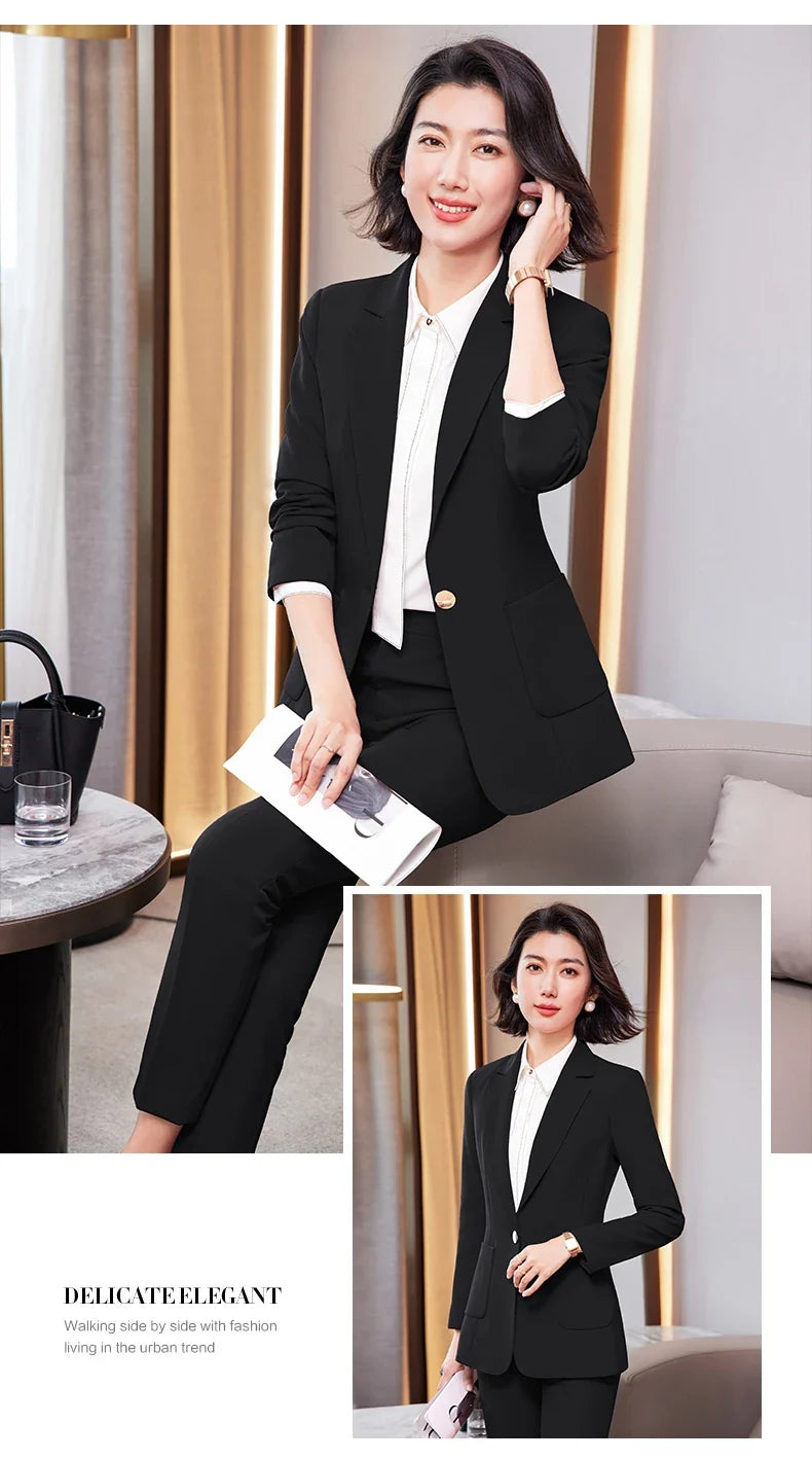 Women's Professional Pants Suit High-Quality Autumn Winter Wear Show Time Increased Temperament