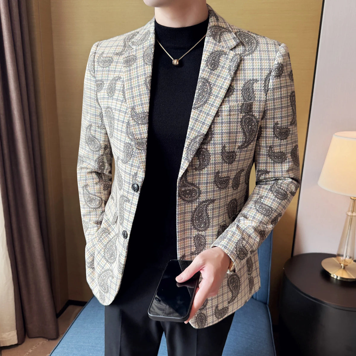 2025 Fashion Embroidery Jacquard Suit Jacket Korean Style Slim Fit Business Formal Social Prom Party Tuxedos Men Clothing 5XL-M