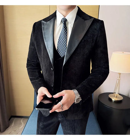 Men's Slim Fit 3-Piece Suit – Smart Casual & Wedding Formal Set