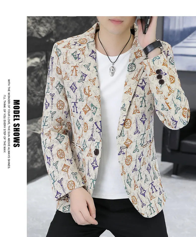 Blazer Men's fashion outdoor travel gentleman wedding Slimming Business versatile Trendy Casual Korean-style formal wear Blazer