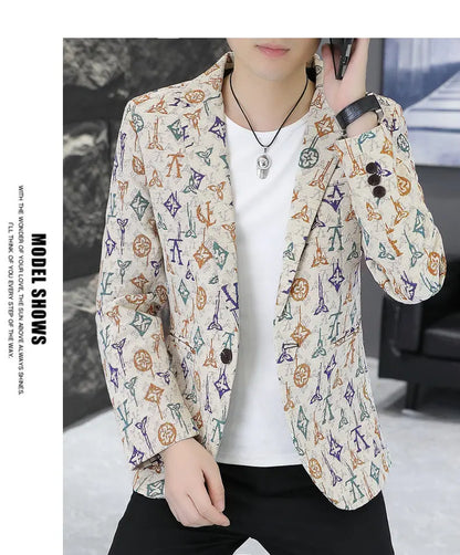 Blazer Men's fashion outdoor travel gentleman wedding Slimming Business versatile Trendy Casual Korean-style formal wear Blazer