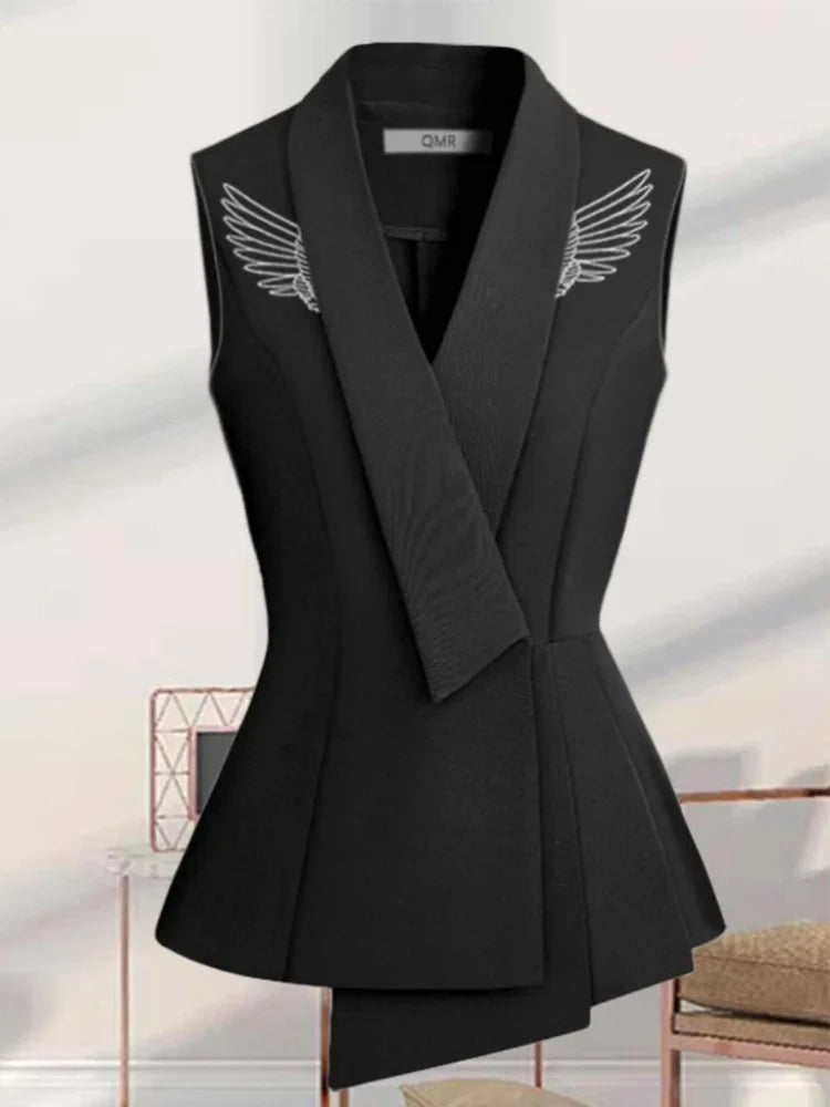 Bright Silk Edge White Blazers Vest Jackets Temperament Women Sleeveless Vests Coat Elegant British Retro Summer Single Breasted
