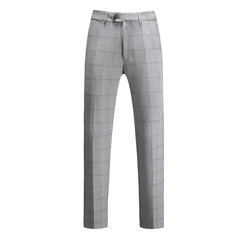 Business Casual Plaid (suit + Vest + Trousers) High-end Fashion Handsome Button Suit Korean Version Slim-fit Three-piece Set