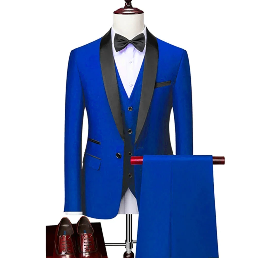 Ensemble costume homme 3 pièces : veste, gilet et pantalon / Affaires, marié, mariage, robe formelle, blazer, pantalon, gilet