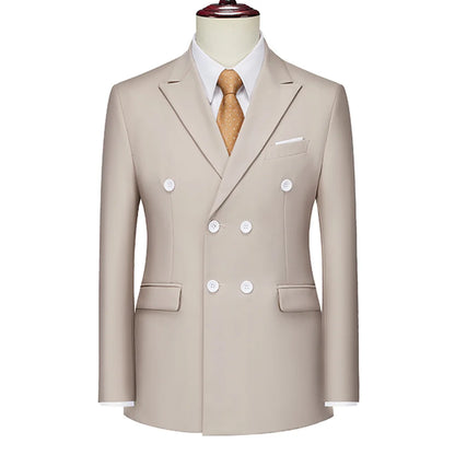 Men's Double Breasted Blazer – Slim Fit Suit Jacket for Wedding, Prom & Business