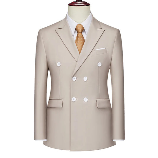 Men's Double Breasted Blazer – Slim Fit Suit Jacket for Wedding, Prom & Business
