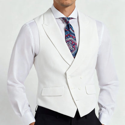 Men's Formal Vest Double Breasted Waistcoat for Weddings Banquets and Business