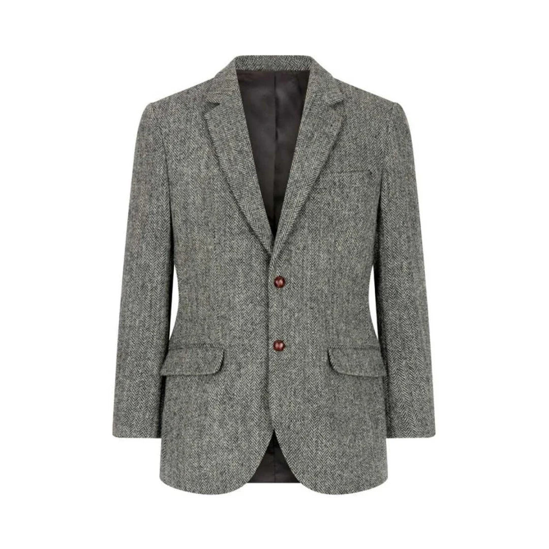 Casual Business Men Suits Blazer Slim Fit Tweed Herringbone Groom Suits Jacket For Wedding Single Breasted Jacket Tops One Coat
