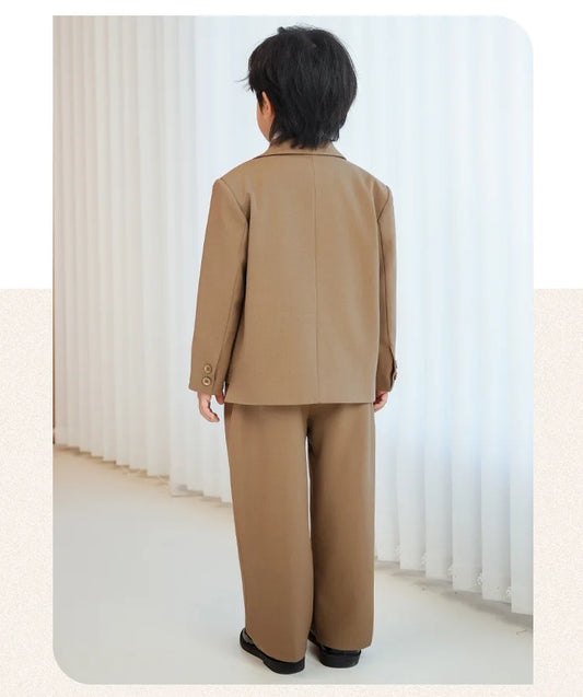 Boys Double Breasted Blazer Jack Vest Pants Children Suit Waistcoat Wedding Clothes Set Toddler Formal Dress Kids Tuxedos Outfit
