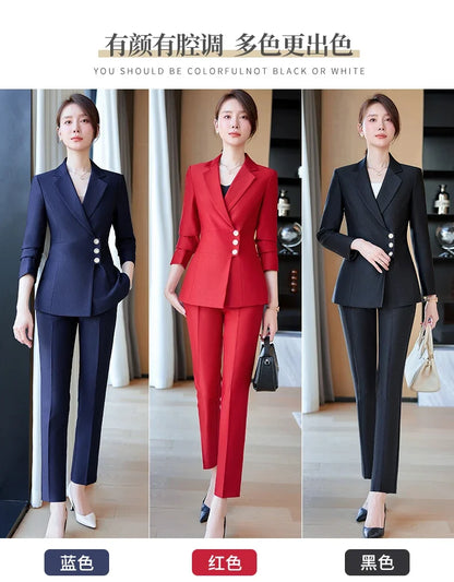 New fashion professional women's clothing for 2025, high-quality two-piece suit jacket + pants. Elegant and charming