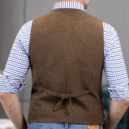 Men's Formal Vest | Single Breasted Lapel Waistcoat for Weddings & Business