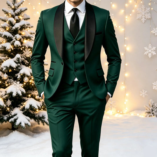 Costume 3 pièces haut de gamme pour homme, costume grande taille avec gilet et pantalon, idéal pour les occasions formelles, les mariages, cadeau de Noël