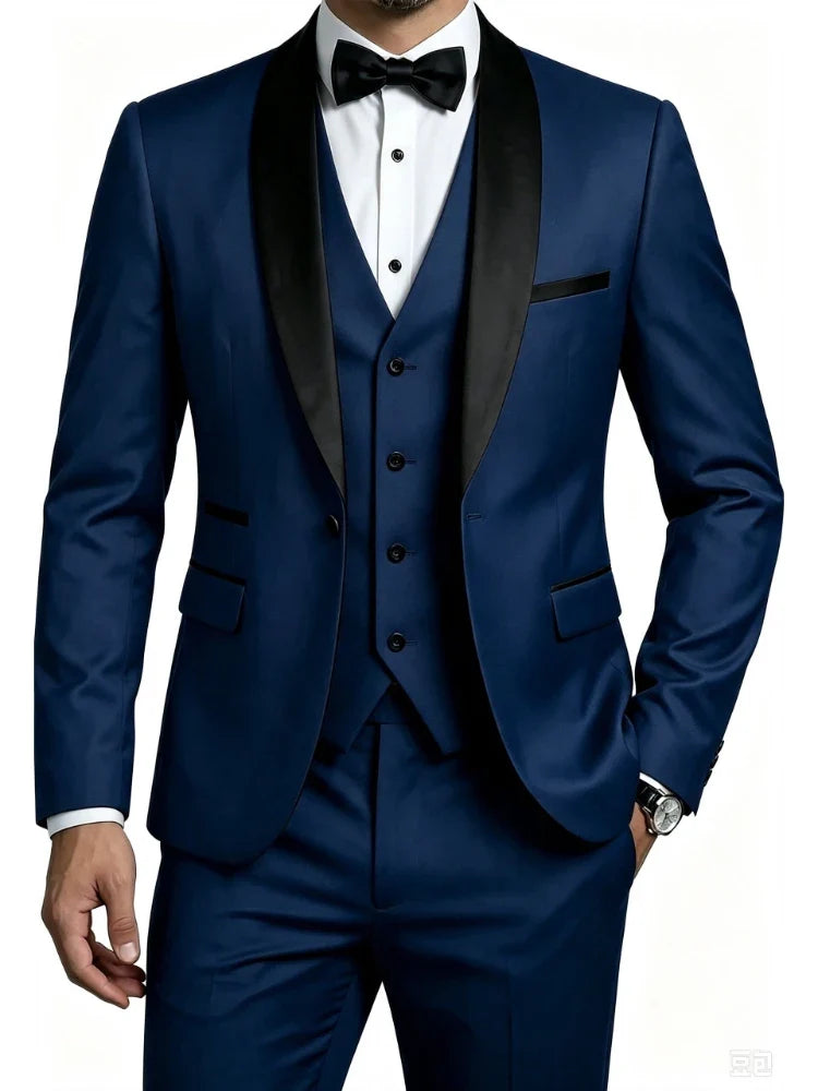 Ensemble de Costume Homme Manteau Gilet Pantalon / Affaires Garçons d'Honneur Mariage Robe Formelle Blazer Pantalon
