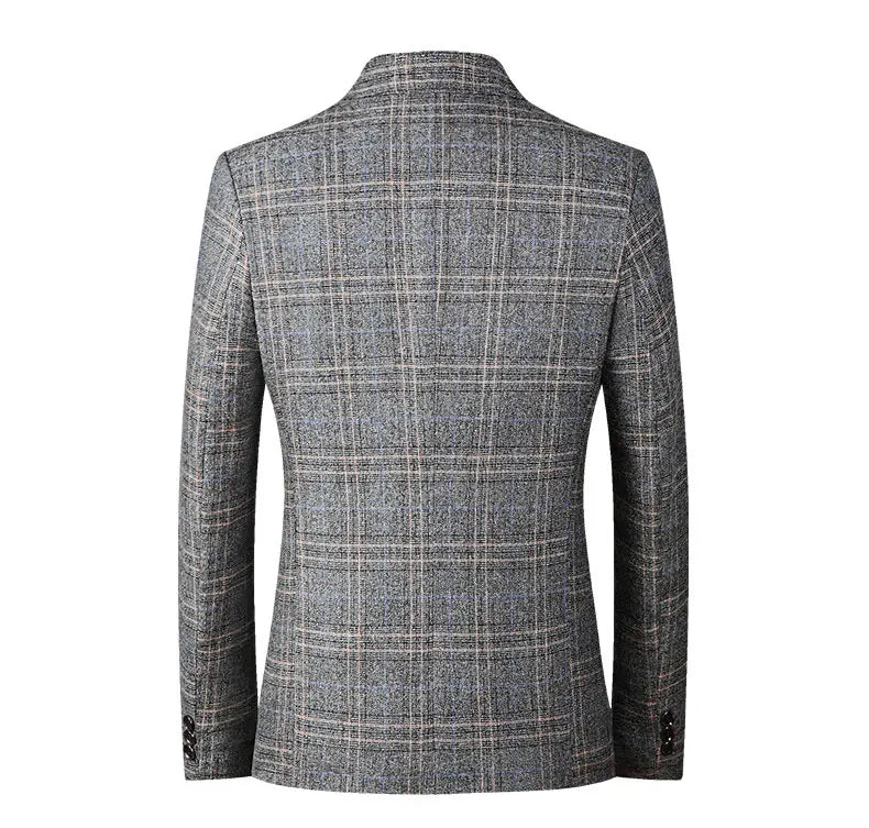 New Men's Plaid Blazer Male Suit Jacket Classic Slim Business Casual Blazers Men Clothing Wedding Suit Coats 4XL