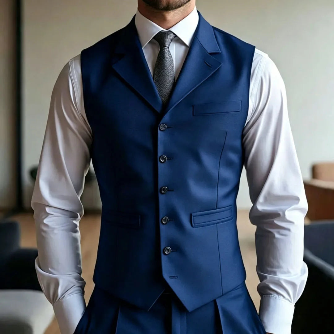Men's Formal Vest – Single Breasted Suit Waistcoat for Weddings & Business
