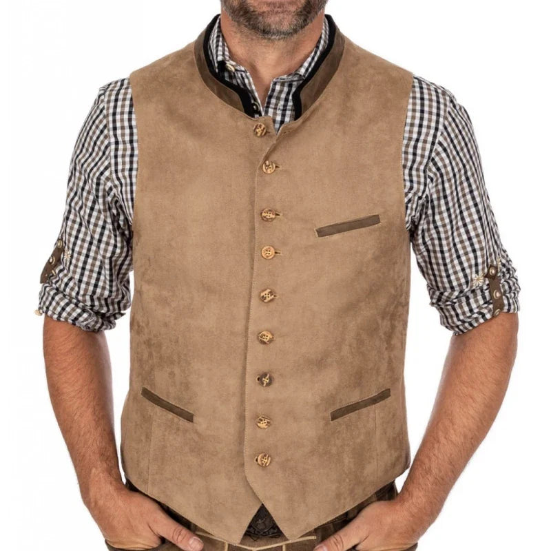 Men's Vest Single Breasted Formal Waistcoat for Wedding Banquet and Business