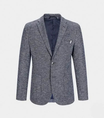 Wool Blend Classic Fashion Patterned Tweed Single-Breasted Blazer Jacket