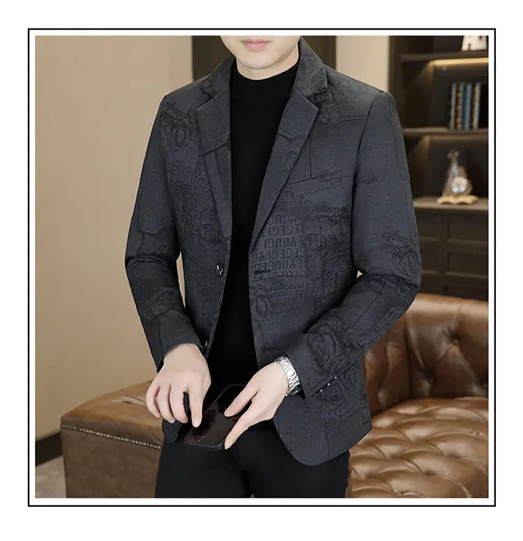 Men's Casual Business Blazer – Single Breasted, Spring Autumn