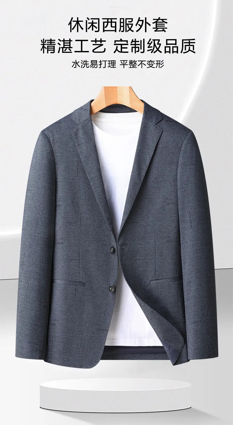 Blazer Men's Fashion Gentleman Business Slimming Performance Banquet Hosting Casual Wedding Anti-wrinkle No-ironing Blazer