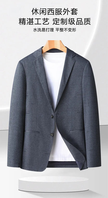 Blazer Men's Fashion Gentleman Business Slimming Performance Banquet Hosting Casual Wedding Anti-wrinkle No-ironing Blazer