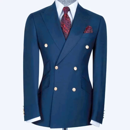 Solid Suit Blazer For Men Groom's Wedding 1 Pieces Slim Fit Jacket Coat Peak Lapel Luxury Men Suit Jacket Tuxedo Gold Buttons