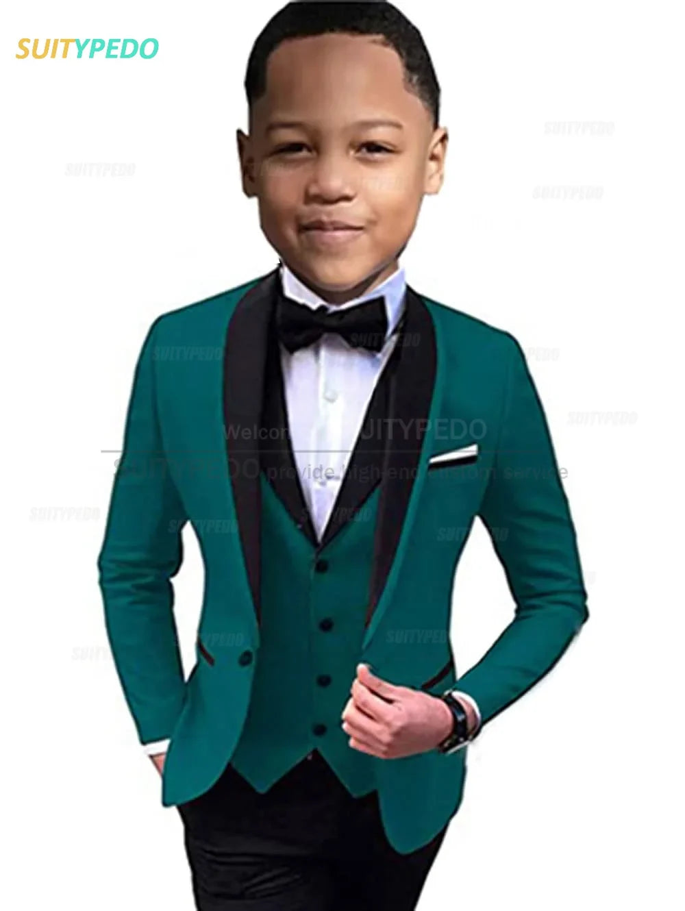 Elegant Lavender Boy's Suit Set Evening Party Classic Children's Clothing Kids Baptism Formal 3 Pieces Custome Blazer Vest Pants