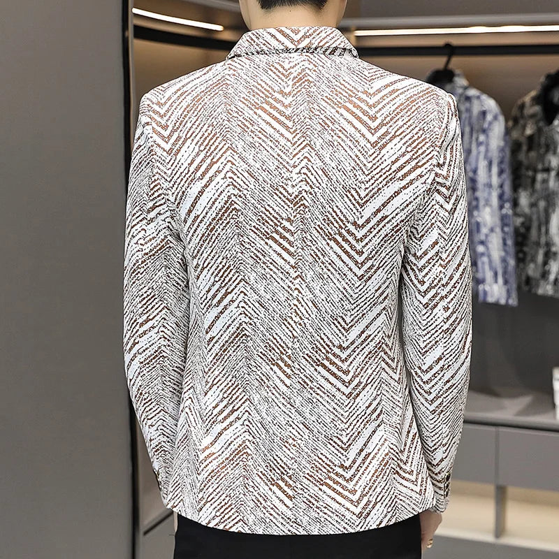 Blazer Men's Fashion Outdoor Travel Gentleman Wedding Slimming Business Versatile Trendy Casual Korean-style Formal Wear Blazer