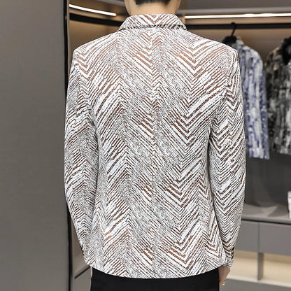 Blazer Men's Fashion Outdoor Travel Gentleman Wedding Slimming Business Versatile Trendy Casual Korean-style Formal Wear Blazer