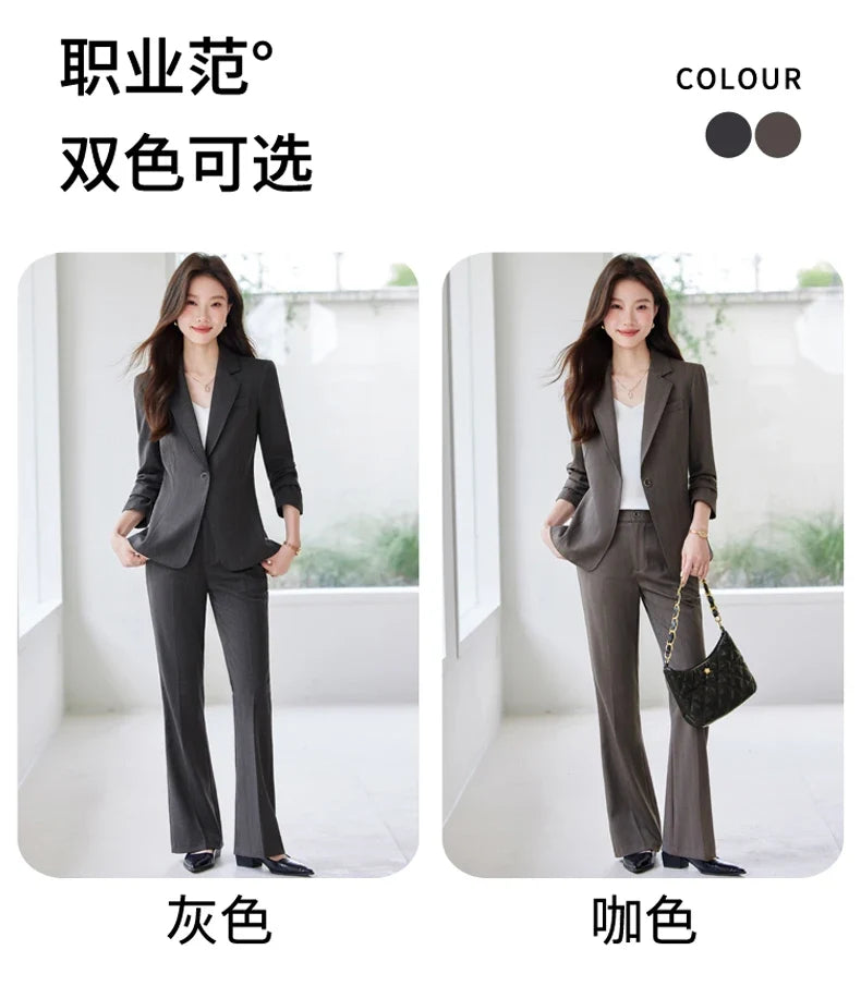 Fashion professional women's clothing, high-quality two-piece pants+jacket, exquisite elegant, new for autumn winter 2025