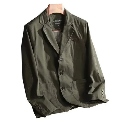 New European Plus Size Men's Jacket Elegant Italian Style Gentleman Business Lapel Loose Casual Slim Fit Three Buttons Blazer