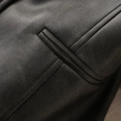 Single-Breasted V-Neck Leather Vest for Women, Spring and Autumn Fashion, Short Pu Leather Vest for Commuting, Outerwear or Innerwear