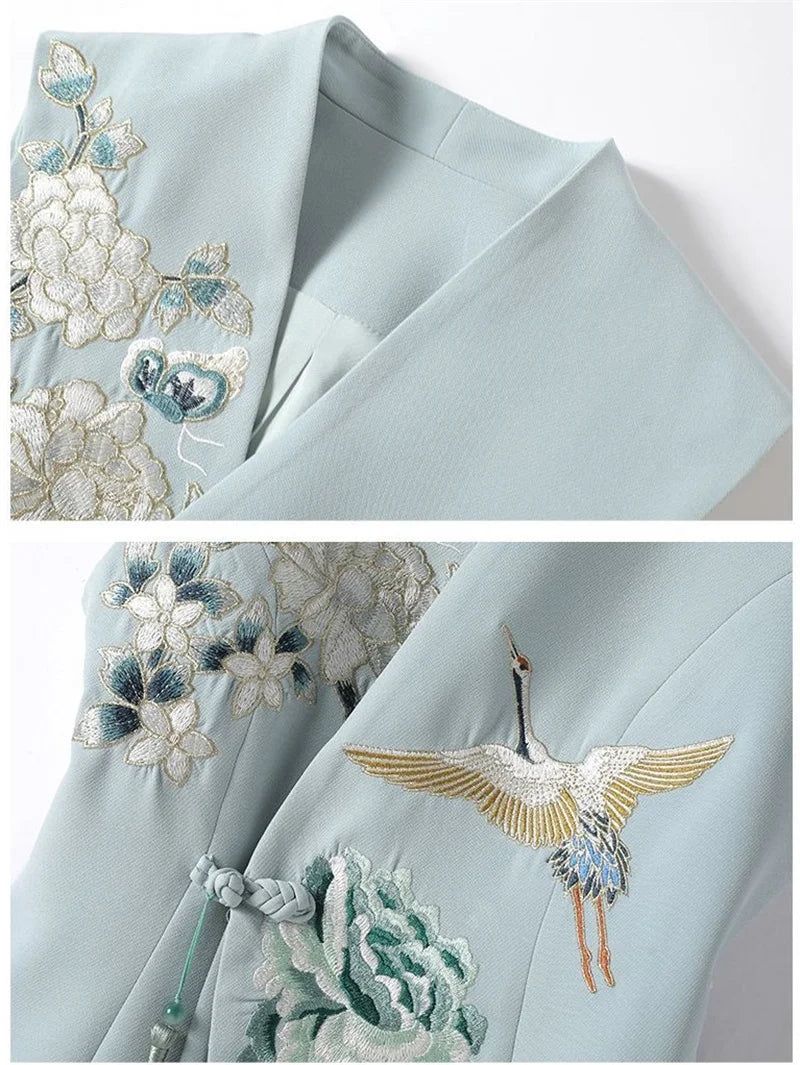2025 New Spring Chinese National Style Elegant Women Vest Heavy Industry Embroidery Sleeveless Jacket Cardigan Female Waistcoat