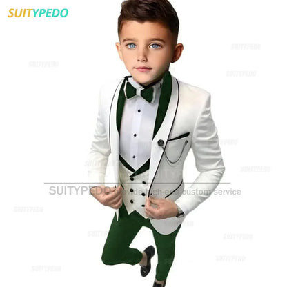 Elegant Formal Suit For Boys Performance 3 Pieces Set Wedding Prom Kids Costume Classic Children Tuxedo Outfit Blazer Vest Pants