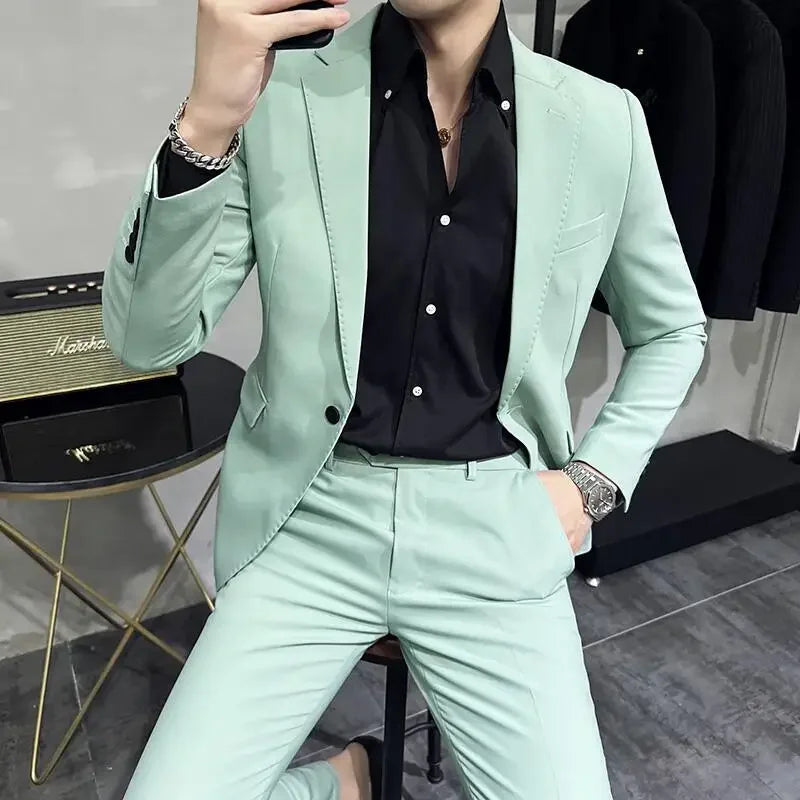 (Blazer+ Vest + Trousers) 2023 Latest Design Double Breasted Vest Men's Suit High Quality Business Simple Casual Dress Wedding