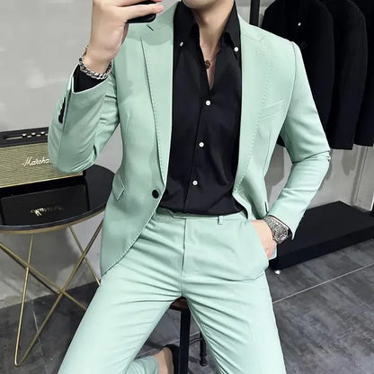 (Blazer+ Vest + Trousers) 2023 Latest Design Double Breasted Vest Men's Suit High Quality Business Simple Casual Dress Wedding