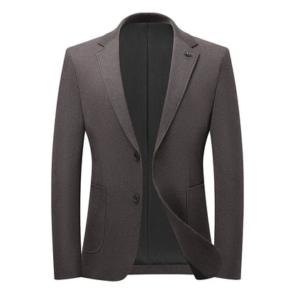 Men's Checkered Blazer – Smart Casual Single Breasted Brown Jacket for Spring & Autumn