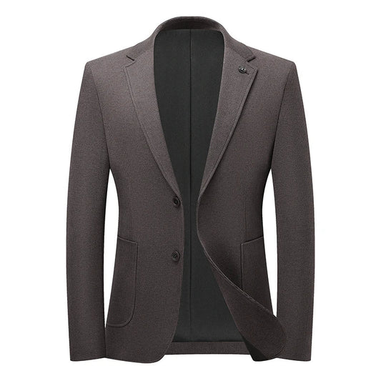 Men's Checkered Blazer – Smart Casual Single Breasted Brown Jacket for Spring & Autumn