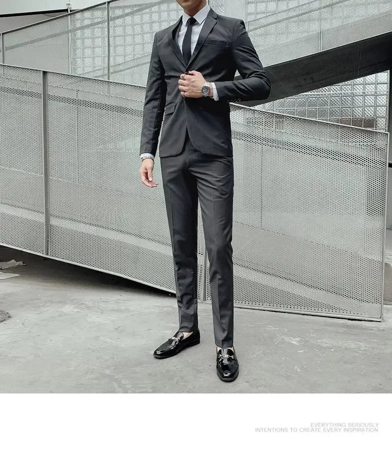Men's Three-Piece Slim Fit Suit | Blazer, Waistcoat & Trousers for Formal and Business Occasions