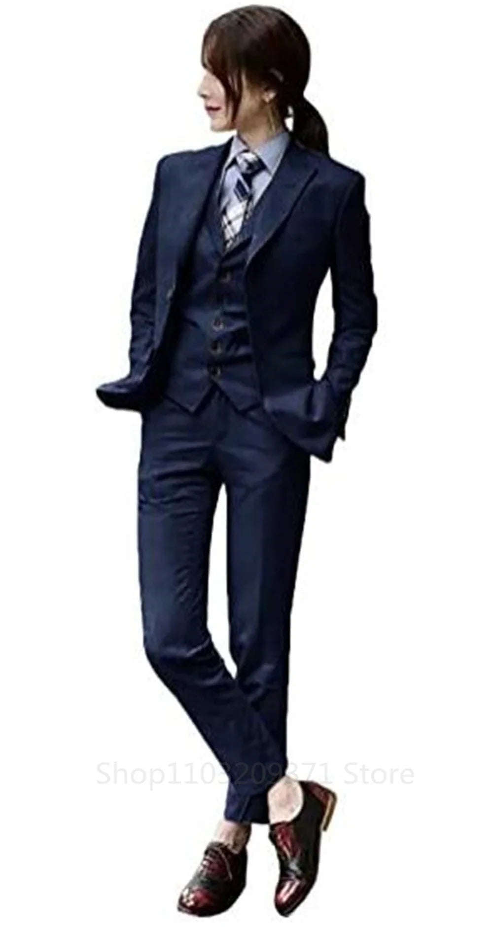 Women's Pant Suit 3-Piece Blazer Set for Formal Office and Wedding Occasions