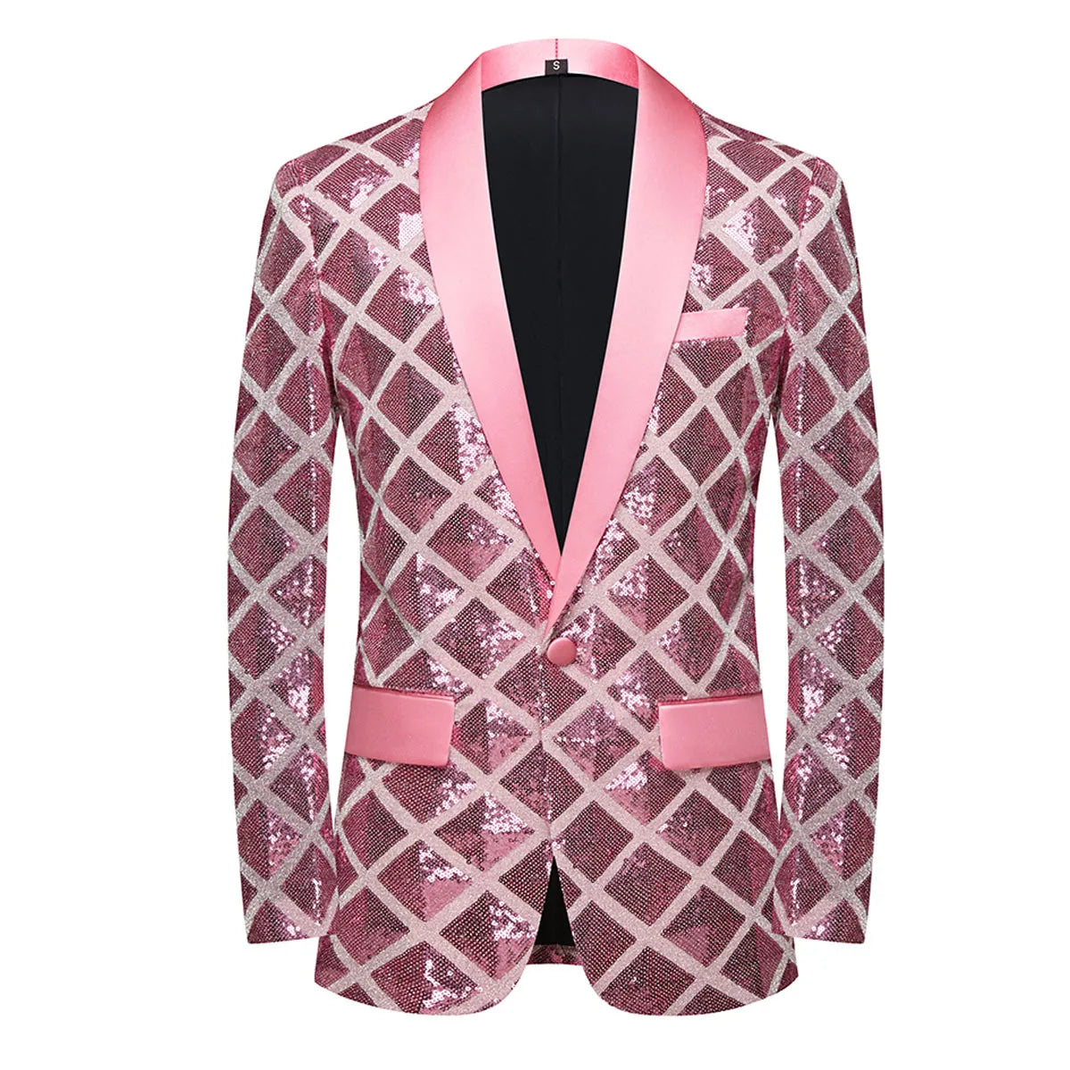 2023 New High Quality Handsome Fashion Boutique Men's Stereo Square Sequin Casual Dance Suit Jacket Boutique Fashion Suit Jacket