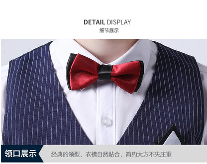 Boys Summer Wedding Suit Kids 1Year Birthday Vest Pants 2PCS Formal Suit Child Party Ceremony Costume Teenager Photography Suit