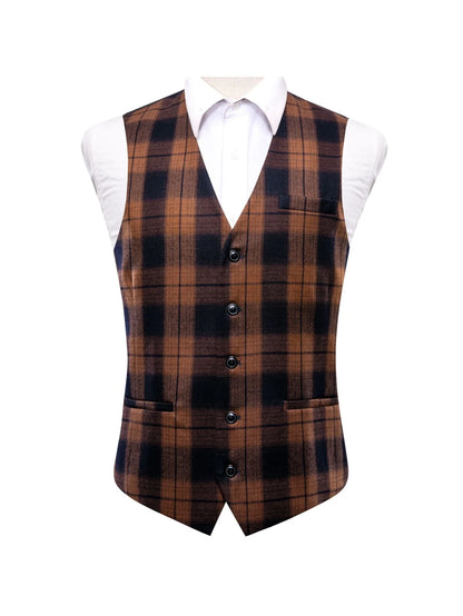 Men's Formal Vest – Retro Plaid Waistcoat for Weddings & Special Occasions