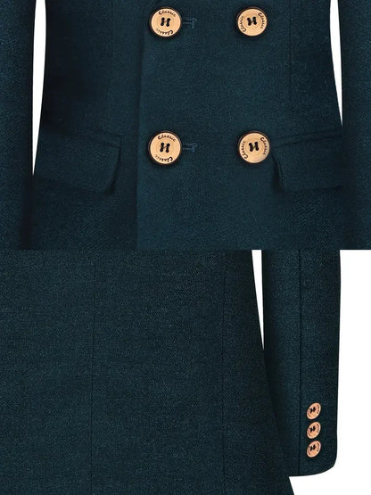 Boys Spring Autumn Suit Set Kids Wedding Birthday Party Performance Costume Children's Green Host Piano Blazer Suit
