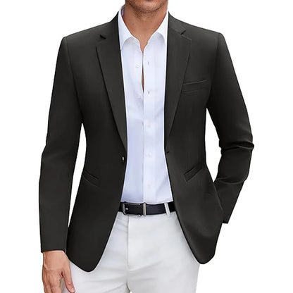 Men's Casual Blazer Slim Fit Suit Jacket Lightweight One Button Formal Business Sport Coats for Wedding Prom Party Office New