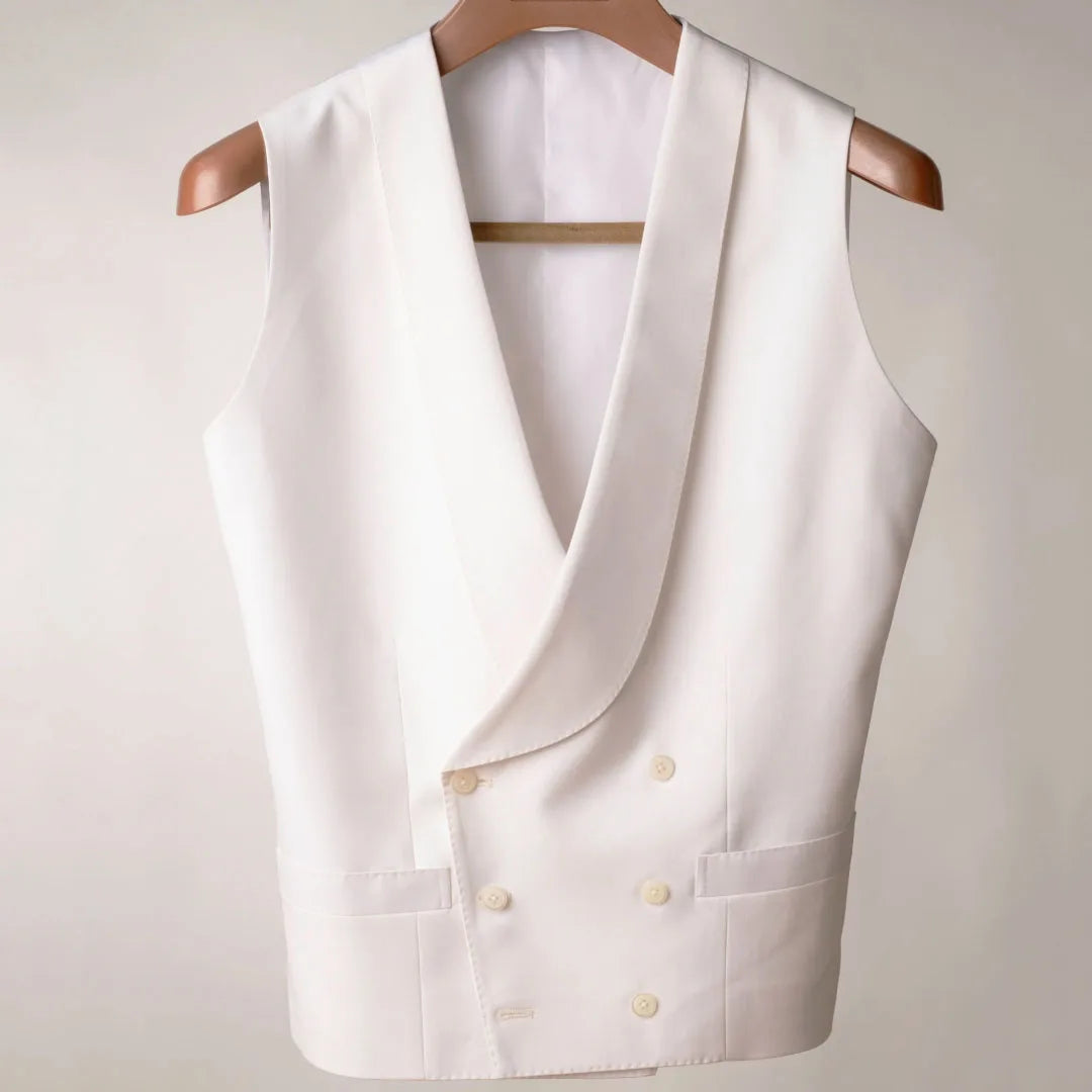 Men's Double Breasted Vest – Formal Waistcoat for Weddings, Banquets & Business