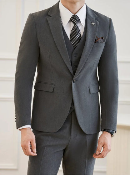 High Quality Elegant Single-Breasted Men Suit Fashion ltalian Style Slim High-end Business Groom Wedding Party Tuxedo 3/2 Pieces