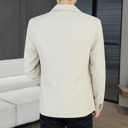 Blazer's New Men's Fashion Outdoor Travel Camping Youth Wedding Hosting Campus Slimming Casual Solid Color Korean Version Blazer