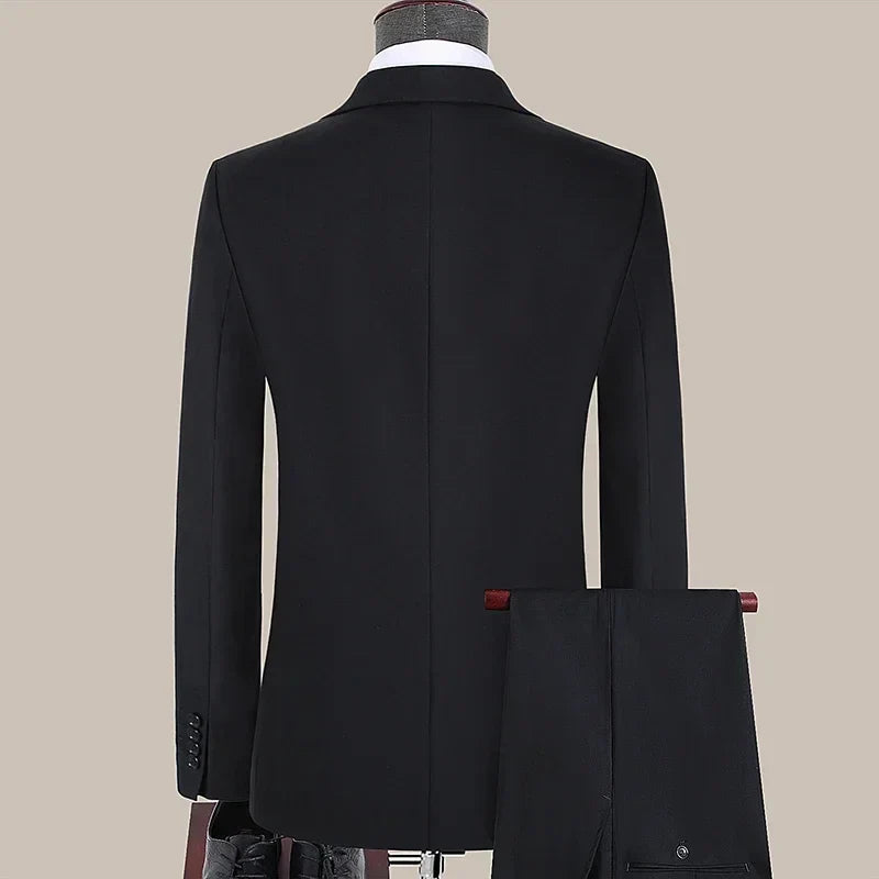 Men's Slim Fit 3-Piece Suit – Smart Casual Blazer, Vest & Pants for Business, Wedding & Formal Occasions
