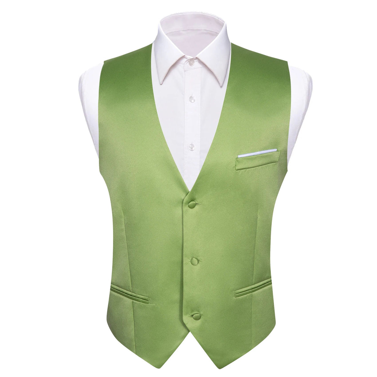 Men's Satin Vest Slim Fit Single-Breasted Waistcoat for Weddings and Formal Occasions